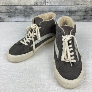 Madewell Sidewalk Gray Suede Faux Shearling High Top Sneakers - Women's 9 / 7.5